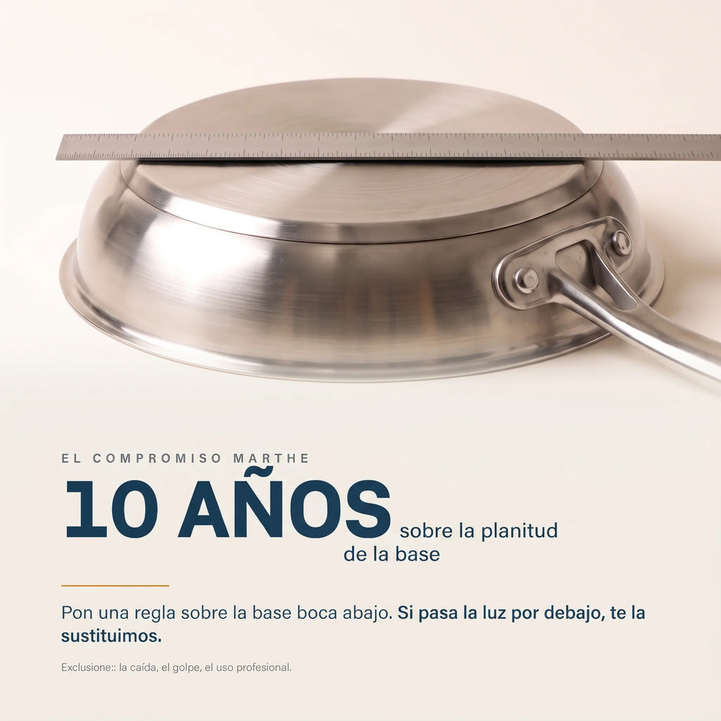 Marthe Cazo de acero inoxidable 16 cm con tapa, acero 316 quirúrgico, inducción